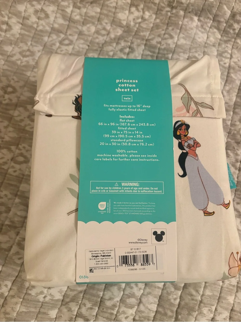 Disney  Princess Print Cotton Sheet Set